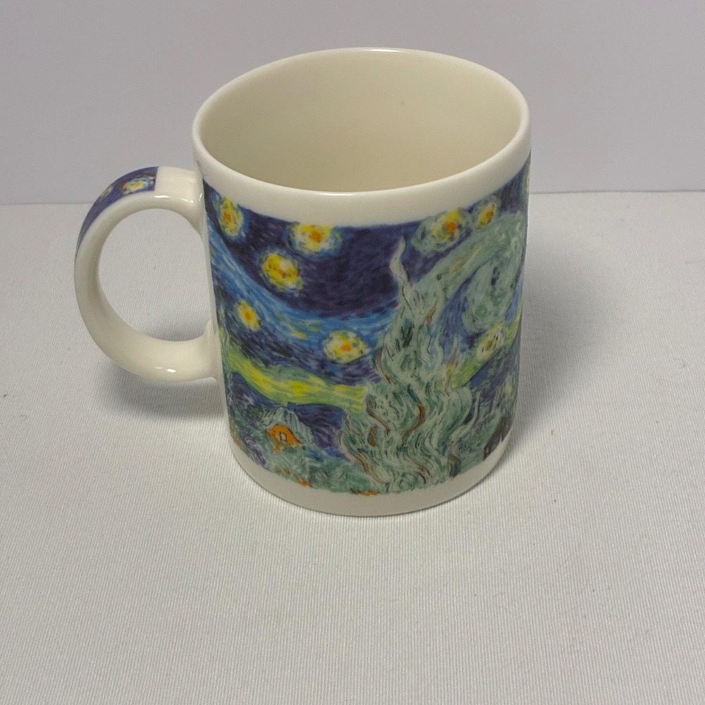 Van Gogh Starry Night Chaleur Masters Art Mug by D Burrows Vintage 90s - Picture 3 of 9
